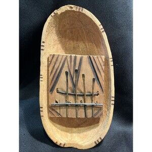 African Kalimba, Thumb Piano, in Coconut Shell musical Instrument Handmade Decor
